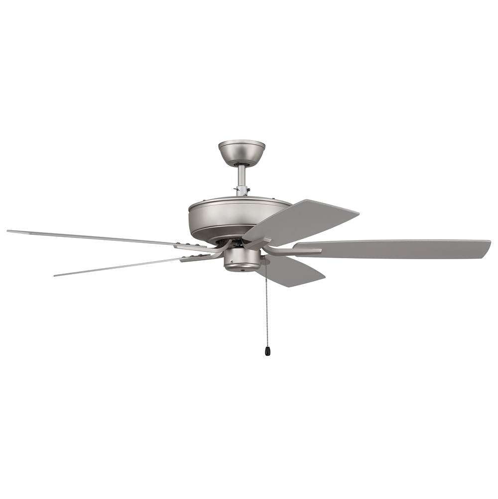 Craftmade P52BN5-52BNGW Brushed Nickel Pro Plus 52'' 5-blade Ceiling Fan In Brushed Nickel W/ Brushed Nickel/greywood Blades; Light Kit Optional (not Included) Image 1