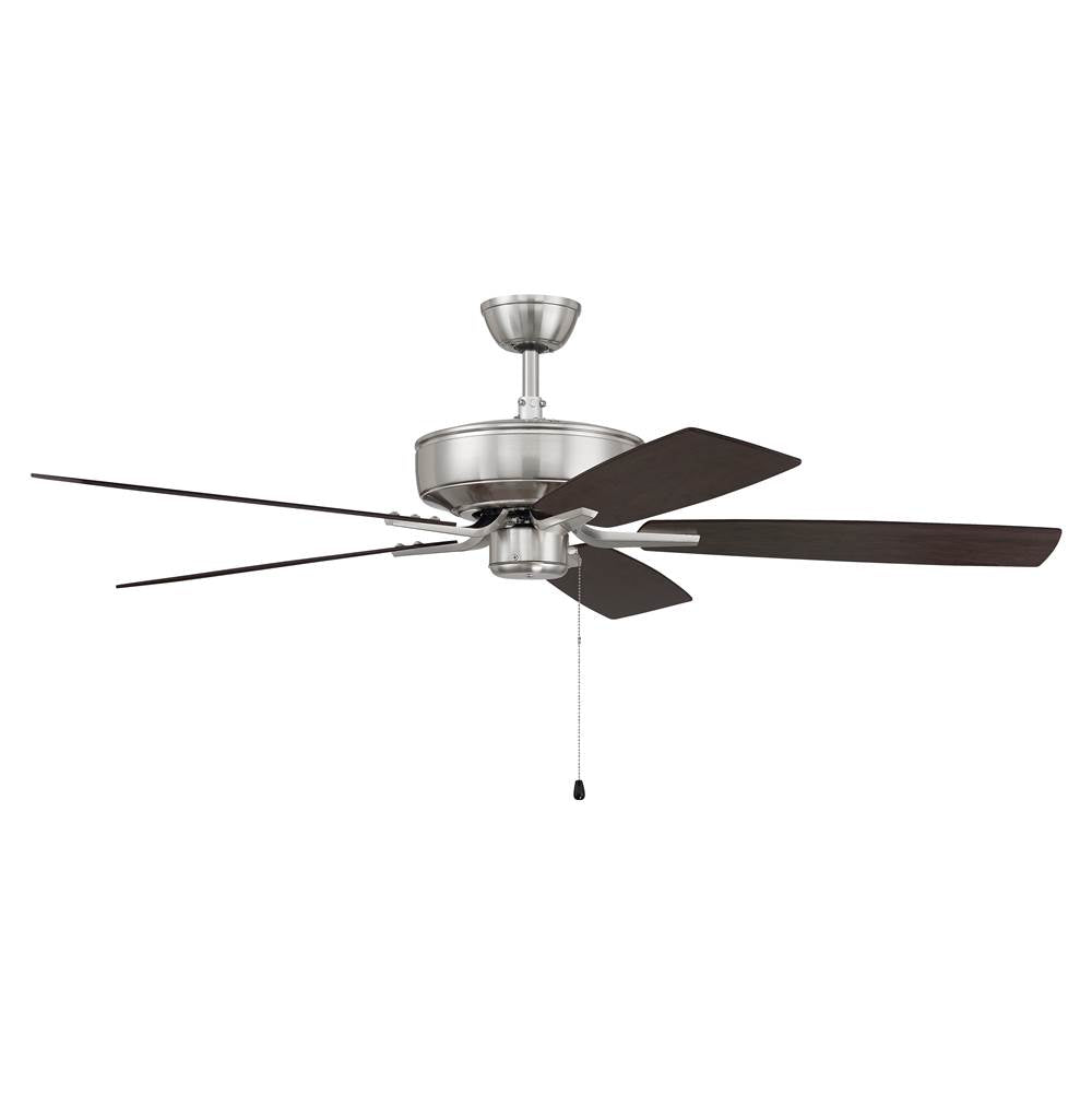 Craftmade Pro Plus Pro Plus 52'' 5-blade Ceiling Fan In Brushed Nickel W/ Brushed Nickel/greywood Blades; Light Kit Optional (not Included)