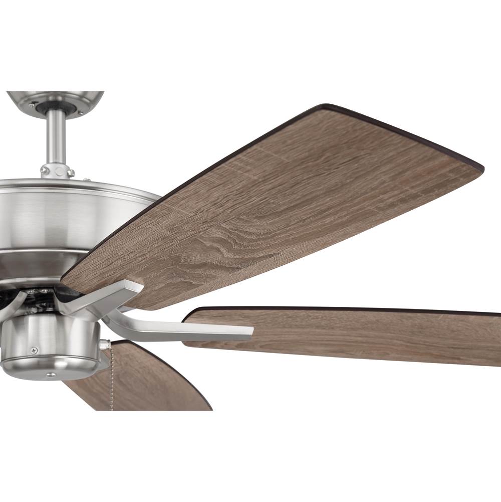 Craftmade P52BNK5-52DWGWN Brushed Polished Nickel Pro Plus 52'' 5-blade Ceiling Fan In Brushed Polished Nickel W/ Driftwood/grey Walnut Blades; Light Kit Optional (not Included) Image 6