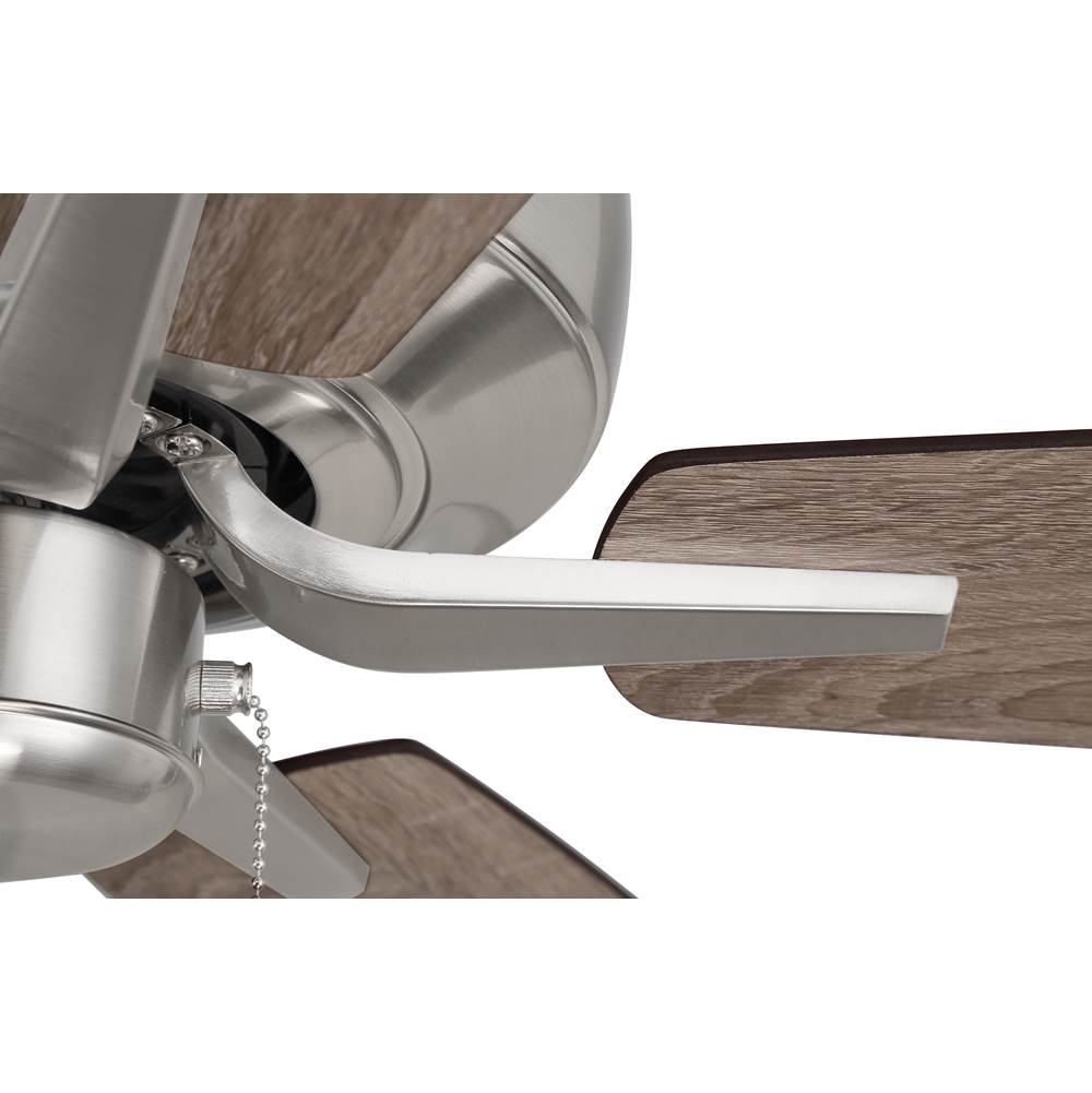 Craftmade P52BNK5-52DWGWN Brushed Polished Nickel Pro Plus 52'' 5-blade Ceiling Fan In Brushed Polished Nickel W/ Driftwood/grey Walnut Blades; Light Kit Optional (not Included) Image 5
