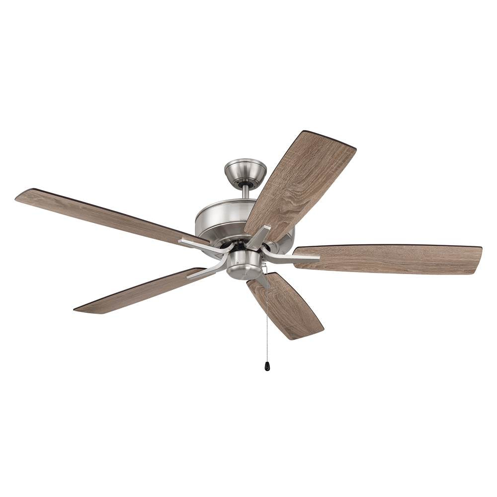 Craftmade P52BNK5-52DWGWN Brushed Polished Nickel Pro Plus 52'' 5-blade Ceiling Fan In Brushed Polished Nickel W/ Driftwood/grey Walnut Blades; Light Kit Optional (not Included) Image 2