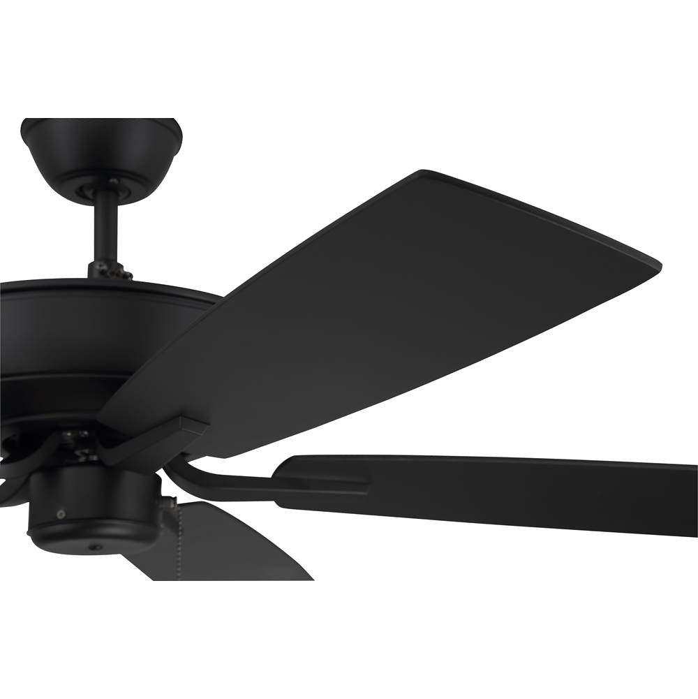 Craftmade P52FB5-52FBGW Flat Black Pro Plus 52'' 5-blade Ceiling Fan In Flat Black W/ Flat Black/greywood Blades; Light Kit Optional (not Included) Image 5
