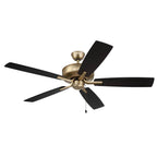 Craftmade P52SB5-52BWNFB Satin Brass Pro Plus 52'' 5-blade Ceiling Fan In Satin Brass W/ Black Walnut/flat Black Blades; Light Kit Optional (not Included) Image 2