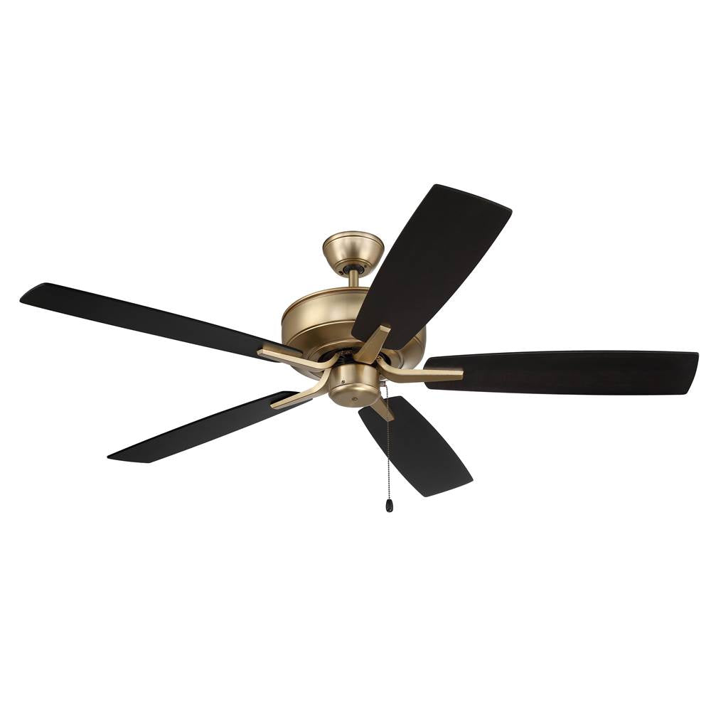 Craftmade P52SB5-52BWNFB Satin Brass Pro Plus 52'' 5-blade Ceiling Fan In Satin Brass W/ Black Walnut/flat Black Blades; Light Kit Optional (not Included) Image 2
