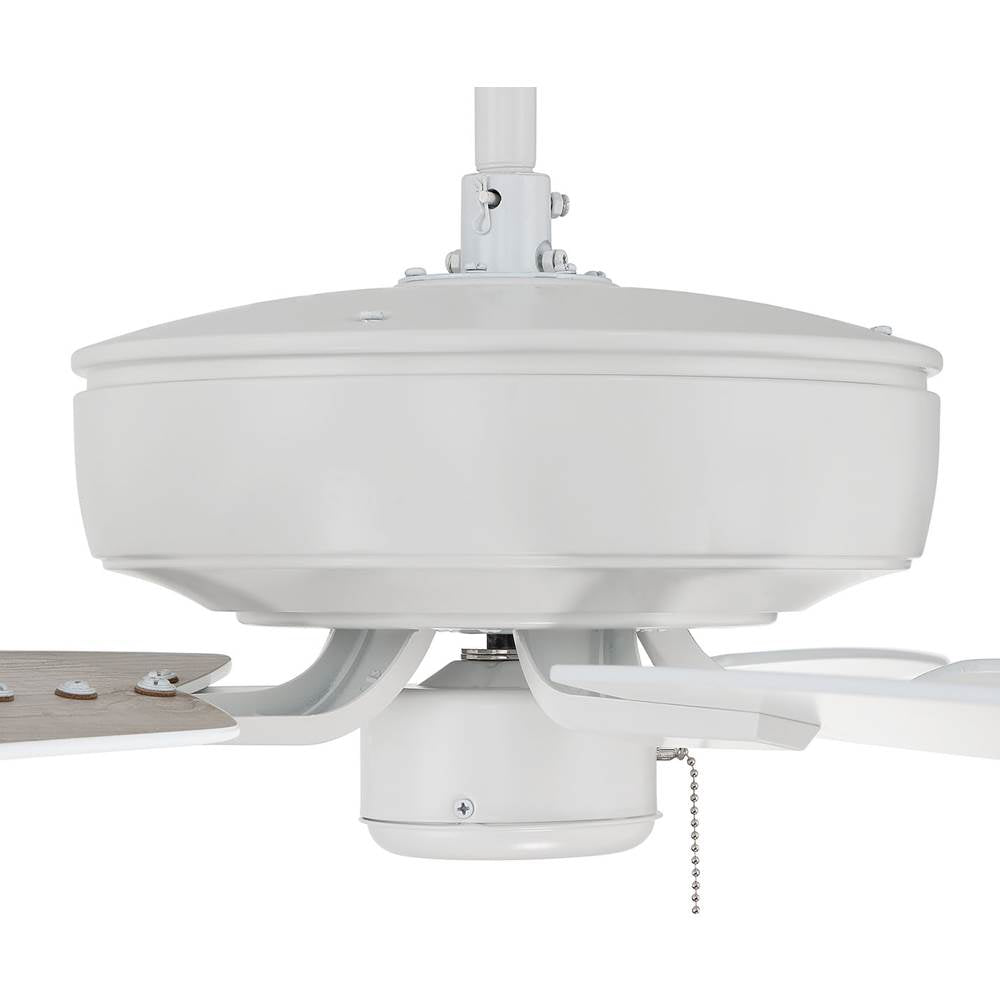 Craftmade P52W5-52WWOK White Pro Plus 52'' 5-blade Ceiling Fan In White W/ White/washed Oak Blades; Light Kit Optional (not Included) Image 7