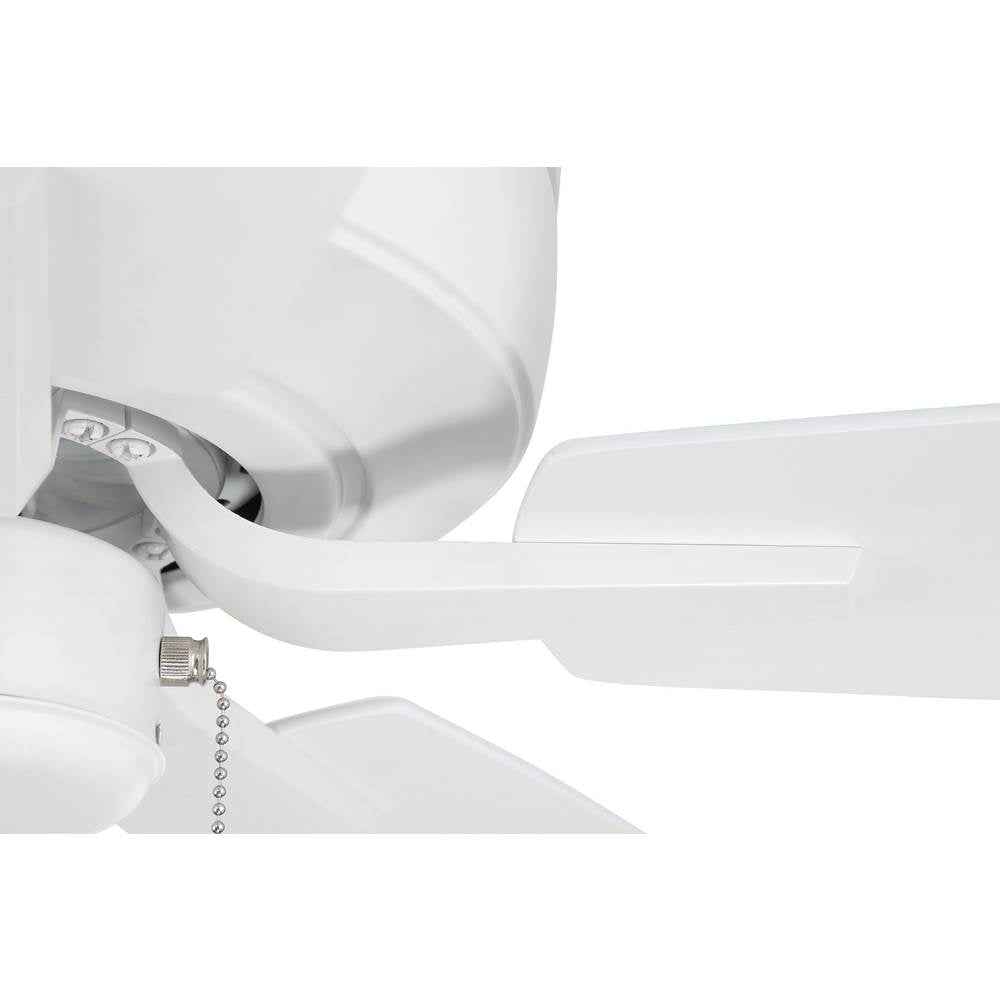 Craftmade P52W5-52WWOK White Pro Plus 52'' 5-blade Ceiling Fan In White W/ White/washed Oak Blades; Light Kit Optional (not Included) Image 6