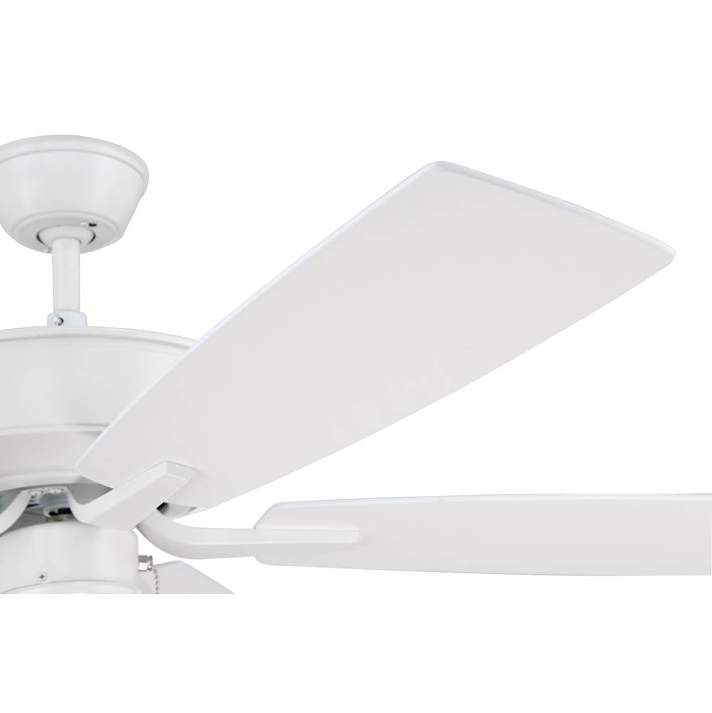 Craftmade P52W5-52WWOK White Pro Plus 52'' 5-blade Ceiling Fan In White W/ White/washed Oak Blades; Light Kit Optional (not Included) Image 5