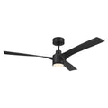 Craftmade PHB52FB3 Flat Black Phoebe 52'' 3-blade Ceiling Fan In Flat Black With Flat Black Blades, Light Kit Sold Separately Image 1