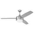 Craftmade Phaze Ii Phaze Ii 52'' 3-blade Ceiling Fan In Brushed Polished Nickel W/ Brushed Nickel/greywood Textured Blades; Integrated Light Kit