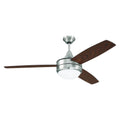 Craftmade Phaze Ii Phaze Ii 52'' 3-blade Ceiling Fan In Brushed Polished Nickel W/ Walnut/dark Oak Blades; Integrated Light Kit