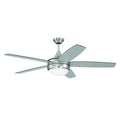 Craftmade Phaze Ii Phaze Ii 52'' 5-blade Ceiling Fan In Brushed Polished Nickel W/ Brushed Nickel/greywood Blades; Integrated Light Kit