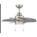 Craftmade PPT24BNK6 Brushed Polished Nickel Propel Ii 24'' 6-blade Ceiling Fan In Brushed Polished Nickel W/ Brushed Nickel Blades; Integrated Light Kit Image 1