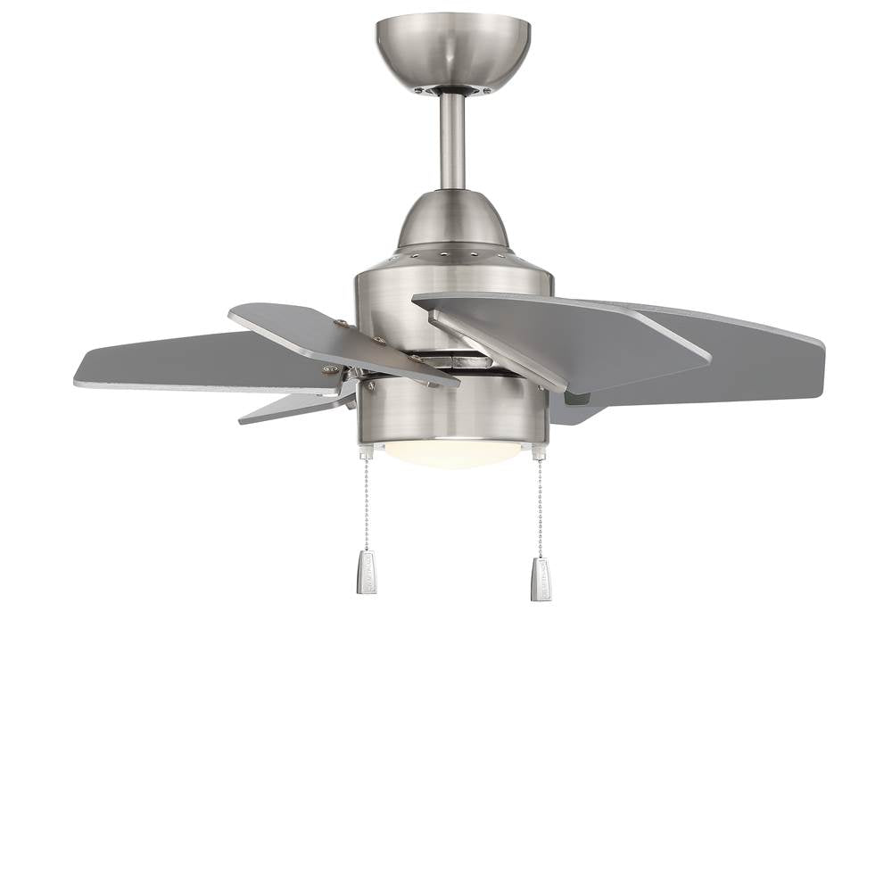 Craftmade Propel Ii Propel Ii 24'' 6-blade Ceiling Fan In Brushed Polished Nickel W/ Brushed Nickel Blades; Integrated Light Kit