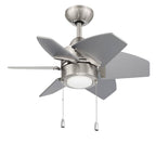 Craftmade PPT24BNK6 Brushed Polished Nickel Propel Ii 24'' 6-blade Ceiling Fan In Brushed Polished Nickel W/ Brushed Nickel Blades; Integrated Light Kit Image 2