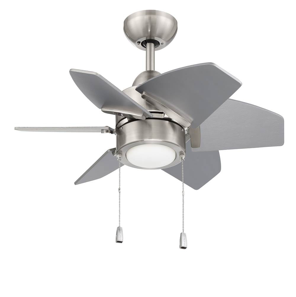Craftmade PPT24BNK6 Brushed Polished Nickel Propel Ii 24'' 6-blade Ceiling Fan In Brushed Polished Nickel W/ Brushed Nickel Blades; Integrated Light Kit Image 2