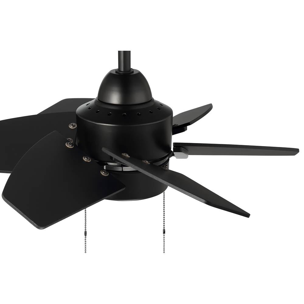 Craftmade PPT24FB6 Flat Black Propel Ii 24'' 6-blade Indoor/outdoor (damp) Ceiling Fan In Flat Black W/ Flat Black Blades; Integrated Light Kit Image 5