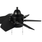 Craftmade PPT24FB6 Flat Black Propel Ii 24'' 6-blade Indoor/outdoor (damp) Ceiling Fan In Flat Black W/ Flat Black Blades; Integrated Light Kit Image 5