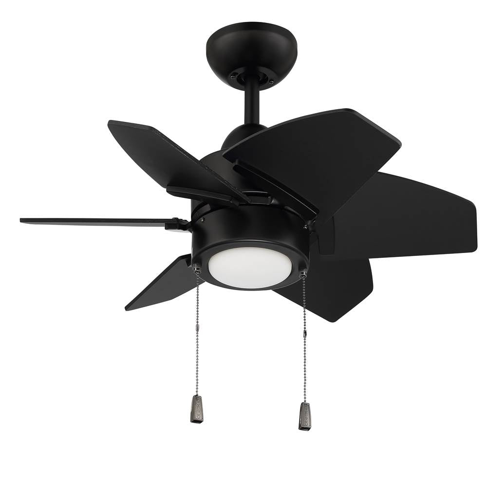Craftmade PPT24FB6 Flat Black Propel Ii 24'' 6-blade Indoor/outdoor (damp) Ceiling Fan In Flat Black W/ Flat Black Blades; Integrated Light Kit Image 2