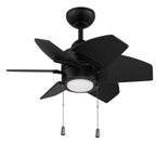 Craftmade PPT24FB6 Flat Black Propel Ii 24'' 6-blade Indoor/outdoor (damp) Ceiling Fan In Flat Black W/ Flat Black Blades; Integrated Light Kit Image 2