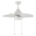 Craftmade Propel Ii Propel Ii 24'' 6-blade Indoor/outdoor (damp) Ceiling Fan In White W/ White Blades; Integrated Light Kit