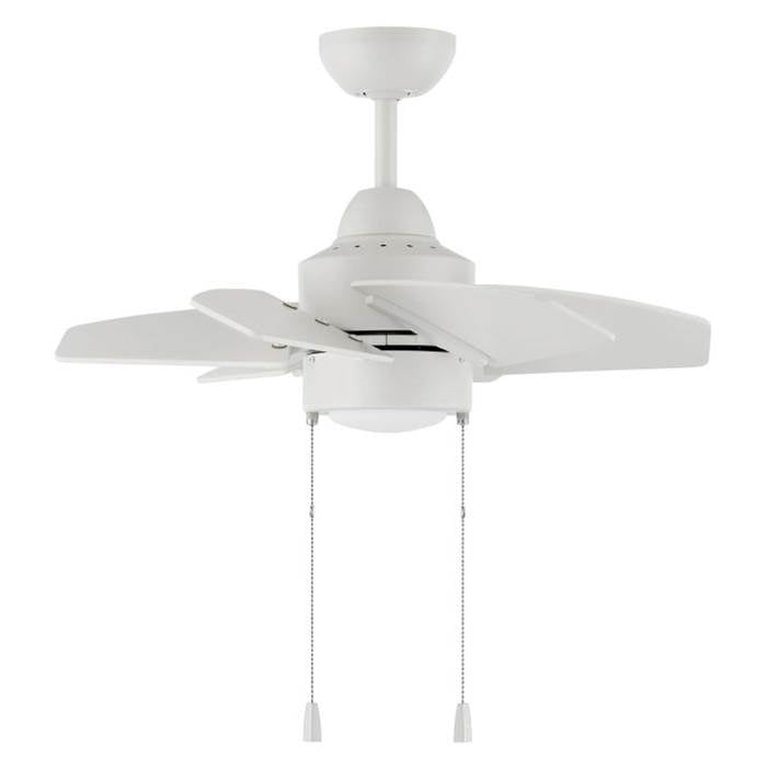 Craftmade Propel Ii Propel Ii 24'' 6-blade Indoor/outdoor (damp) Ceiling Fan In White W/ White Blades; Integrated Light Kit