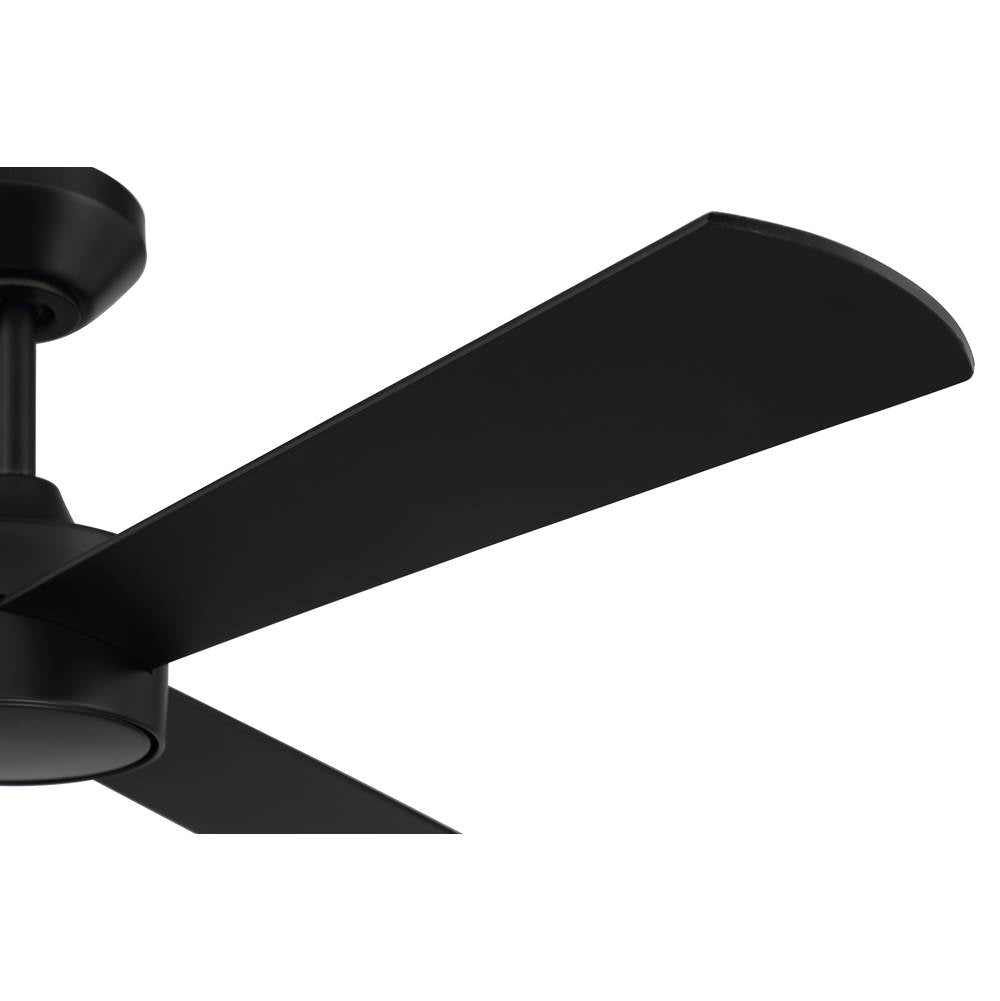 Craftmade PRV52FB3-NWF Flat Black Provision 52'' 3-blade Indoor/outdoor (damp) Ceiling Fan In Flat Black With Flat Black Blades, Not Light Kit Adaptable Image 5