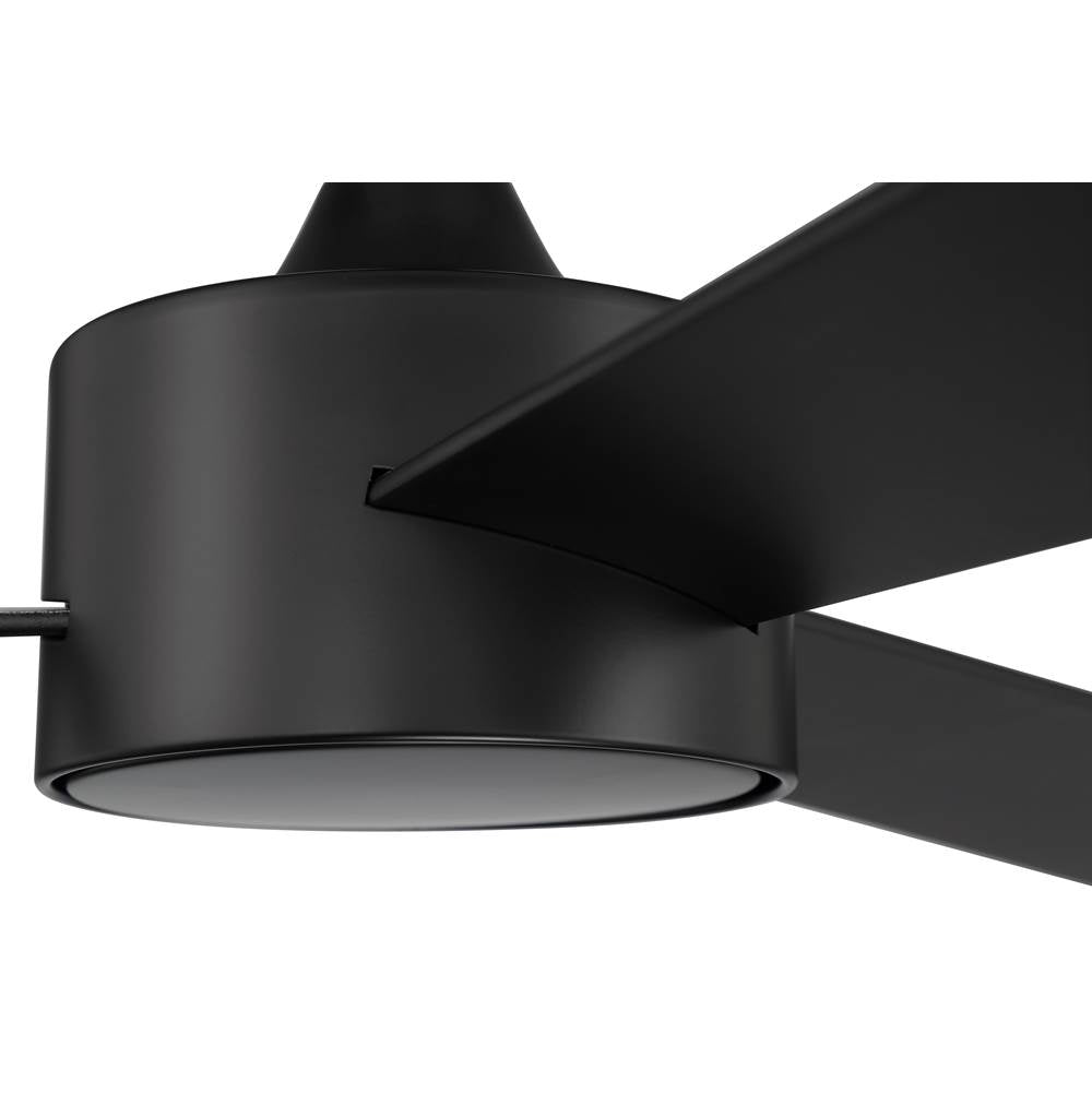 Craftmade PRV52FB3-NWF Flat Black Provision 52'' 3-blade Indoor/outdoor (damp) Ceiling Fan In Flat Black With Flat Black Blades, Not Light Kit Adaptable Image 3