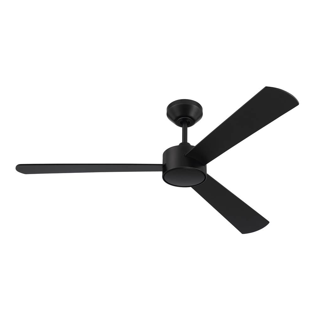 Craftmade PRV52FB3-NWF Flat Black Provision 52'' 3-blade Indoor/outdoor (damp) Ceiling Fan In Flat Black With Flat Black Blades, Not Light Kit Adaptable Image 2