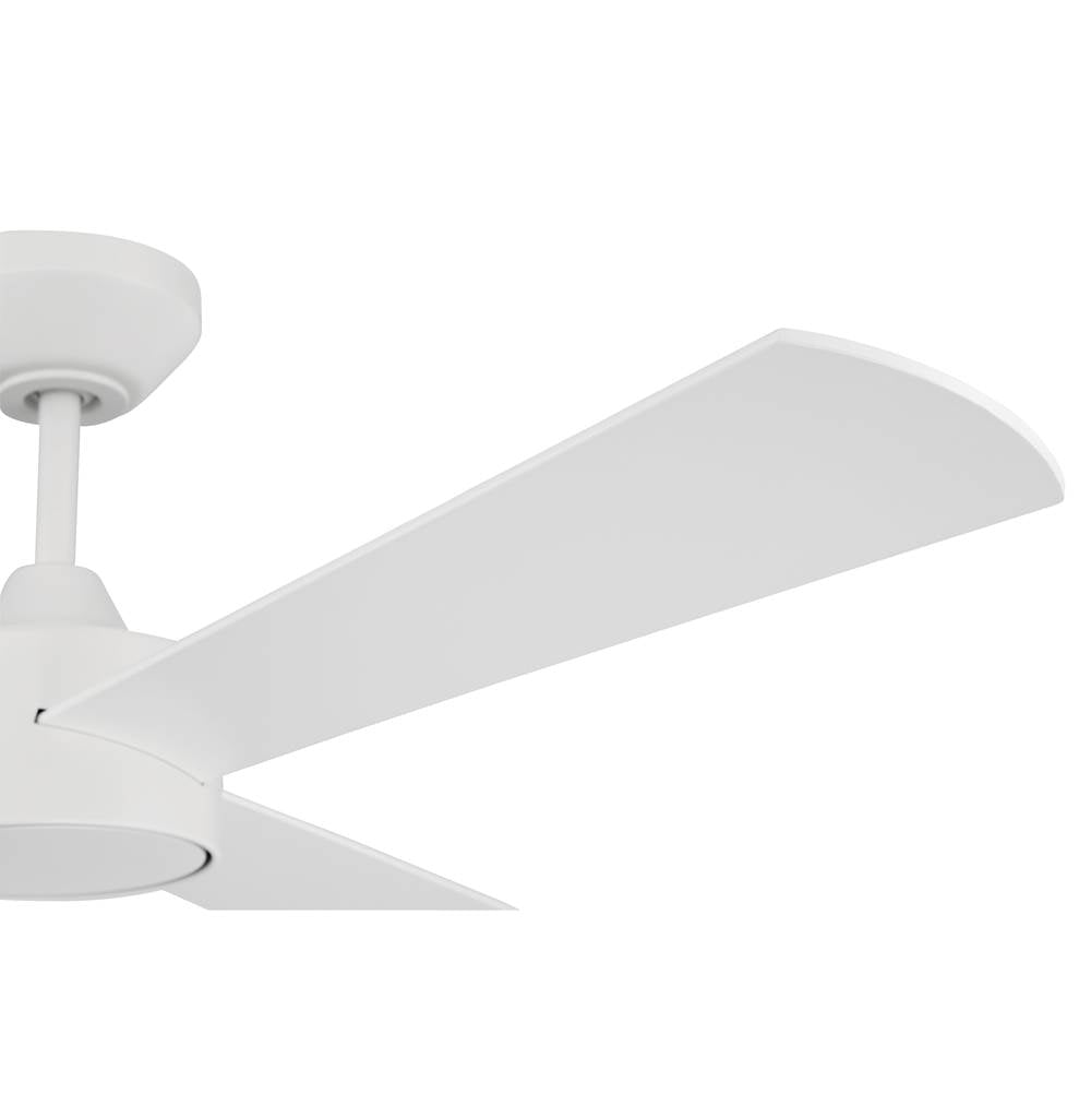 Craftmade PRV52MWW3 Matte White Provision 52'' 3-blade Indoor/outdoor (damp) Ceiling Fan In Matte White W/ White Blades; Not Light Kit Adaptable Image 7