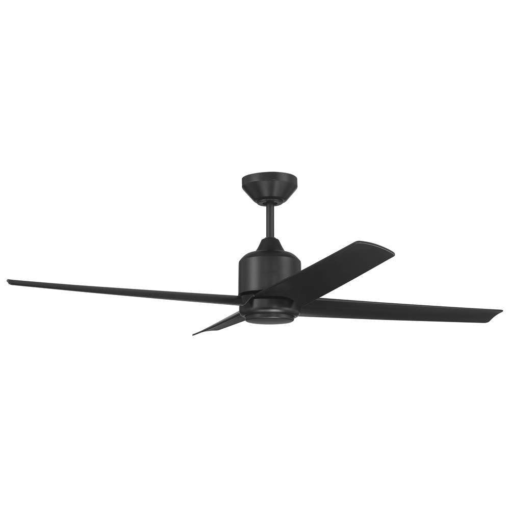 Craftmade QUL52FB4-NWF Flat Black Quell 52'' 4-blade Indoor/outdoor (damp) Ceiling Fan In Flat Black With Flat Black Blades, Light Kit Included (optional) Image 3