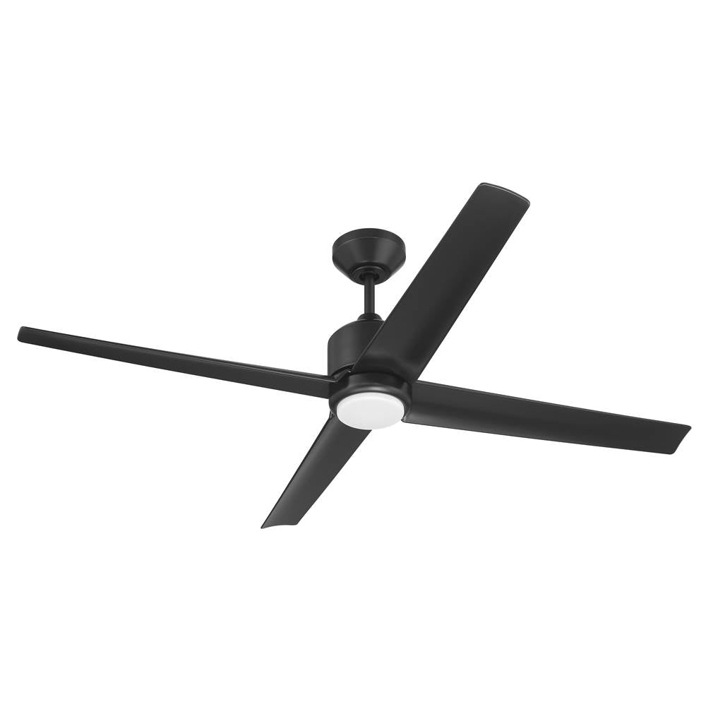 Craftmade QUL52FB4-NWF Flat Black Quell 52'' 4-blade Indoor/outdoor (damp) Ceiling Fan In Flat Black With Flat Black Blades, Light Kit Included (optional) Image 2