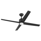 Craftmade QUL52FB4-NWF Flat Black Quell 52'' 4-blade Indoor/outdoor (damp) Ceiling Fan In Flat Black With Flat Black Blades, Light Kit Included (optional) Image 2