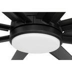 Craftmade RSH65FB8-NWF Flat Black Rush 65'' 8-blade Indoor/outdoor (wet) Ceiling Fan In Flat Black With Flat Black Blades, Light Kit Included (optional) Image 4