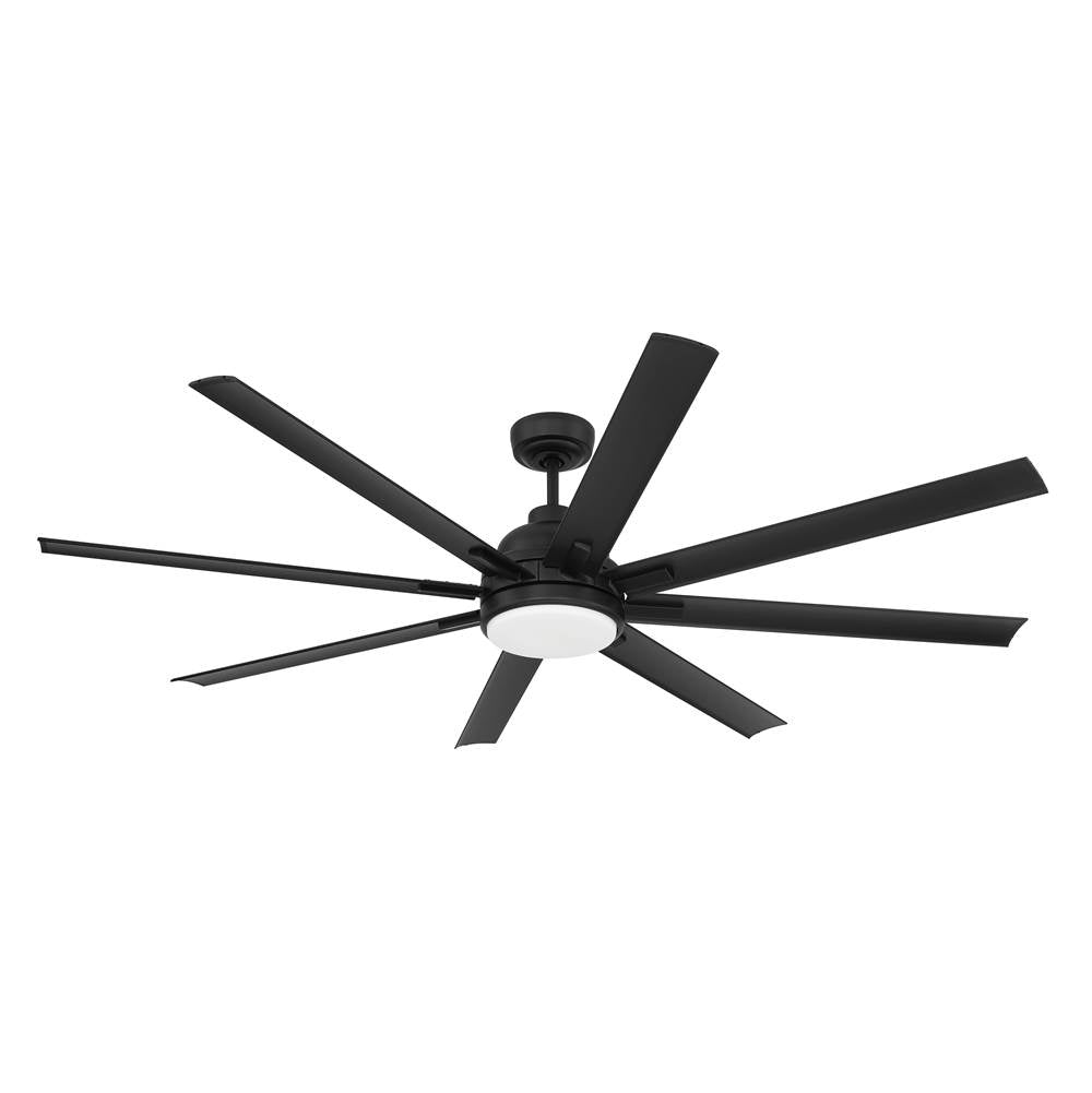 Craftmade RSH65FB8-NWF Flat Black Rush 65'' 8-blade Indoor/outdoor (wet) Ceiling Fan In Flat Black With Flat Black Blades, Light Kit Included (optional) Image 2
