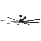Craftmade Rush 72'' 8-blade Indoor/outdoor (wet) Ceiling Fan In Flat Black With Flat Black Blades, Light Kit Included (optional)