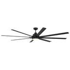 Craftmade Rush 84'' 8-blade Indoor/outdoor (wet) Ceiling Fan In Flat Black With Flat Black Blades, Light Kit Included (optional)