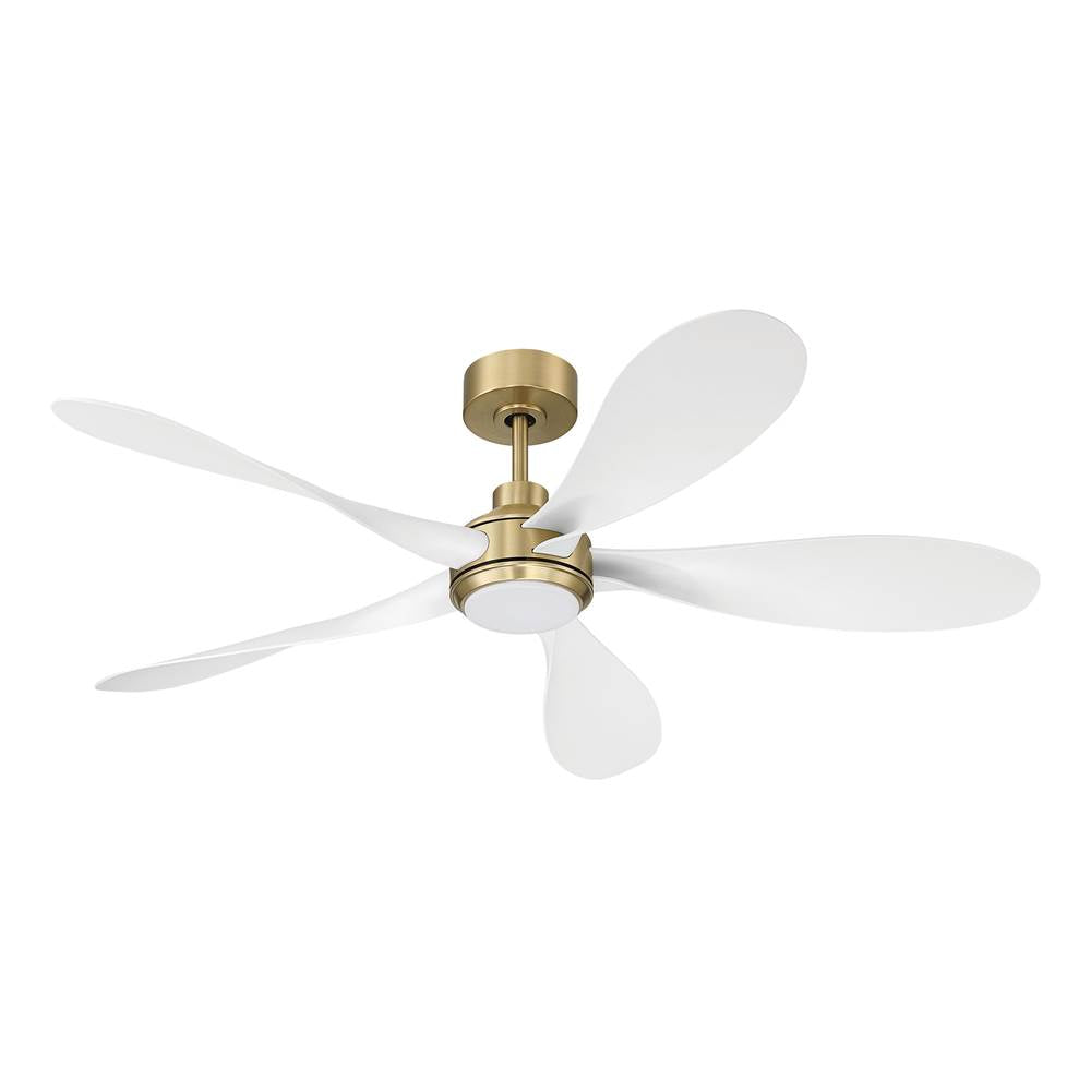 Craftmade RSL52SBW5 Satin Brass Rosalie 52'' 5-blade Ceiling Fan In Satin Brass/white With White Blades, Integrated Light Kit Image 2