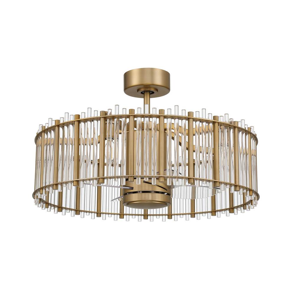 Craftmade Reveal 24'' 4-blade Ceiling Fan In Satin Brass W/ Clear Acrylic Blades,  Integrated Light Kit