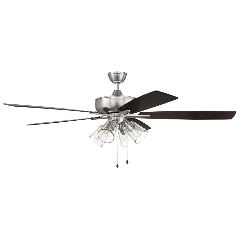 Craftmade S104BNK5-60DWGWN Brushed Polished Nickel Super Pro 104 60'' 5-blade Ceiling Fan In Brushed Polished Nickel W/ Driftwood/grey Walnut Blades; Integrated Light Kit Image 8