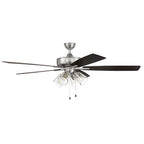Craftmade S104BNK5-60DWGWN Brushed Polished Nickel Super Pro 104 60'' 5-blade Ceiling Fan In Brushed Polished Nickel W/ Driftwood/grey Walnut Blades; Integrated Light Kit Image 8