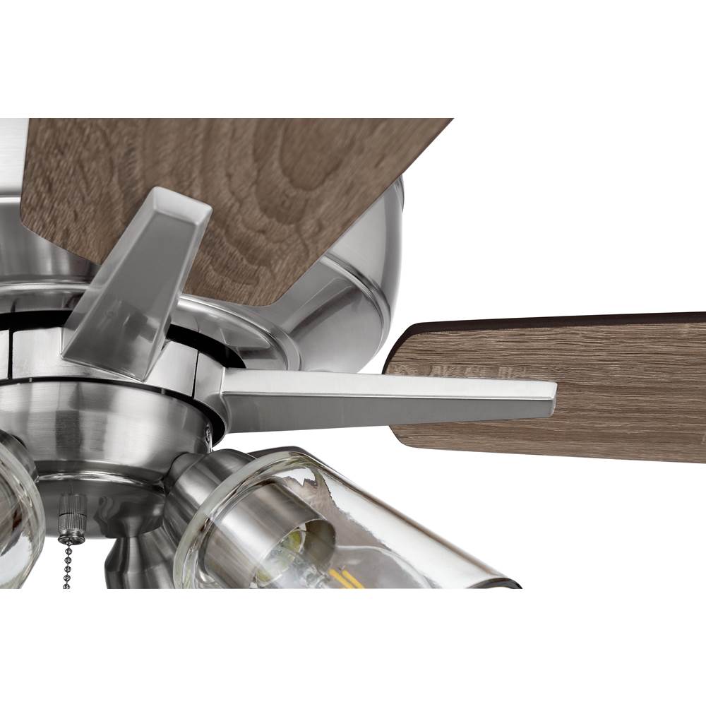 Craftmade S104BNK5-60DWGWN Brushed Polished Nickel Super Pro 104 60'' 5-blade Ceiling Fan In Brushed Polished Nickel W/ Driftwood/grey Walnut Blades; Integrated Light Kit Image 5