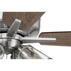 Craftmade S104BNK5-60DWGWN Brushed Polished Nickel Super Pro 104 60'' 5-blade Ceiling Fan In Brushed Polished Nickel W/ Driftwood/grey Walnut Blades; Integrated Light Kit Image 5
