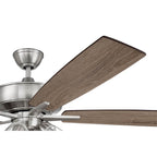 Craftmade S104BNK5-60DWGWN Brushed Polished Nickel Super Pro 104 60'' 5-blade Ceiling Fan In Brushed Polished Nickel W/ Driftwood/grey Walnut Blades; Integrated Light Kit Image 4