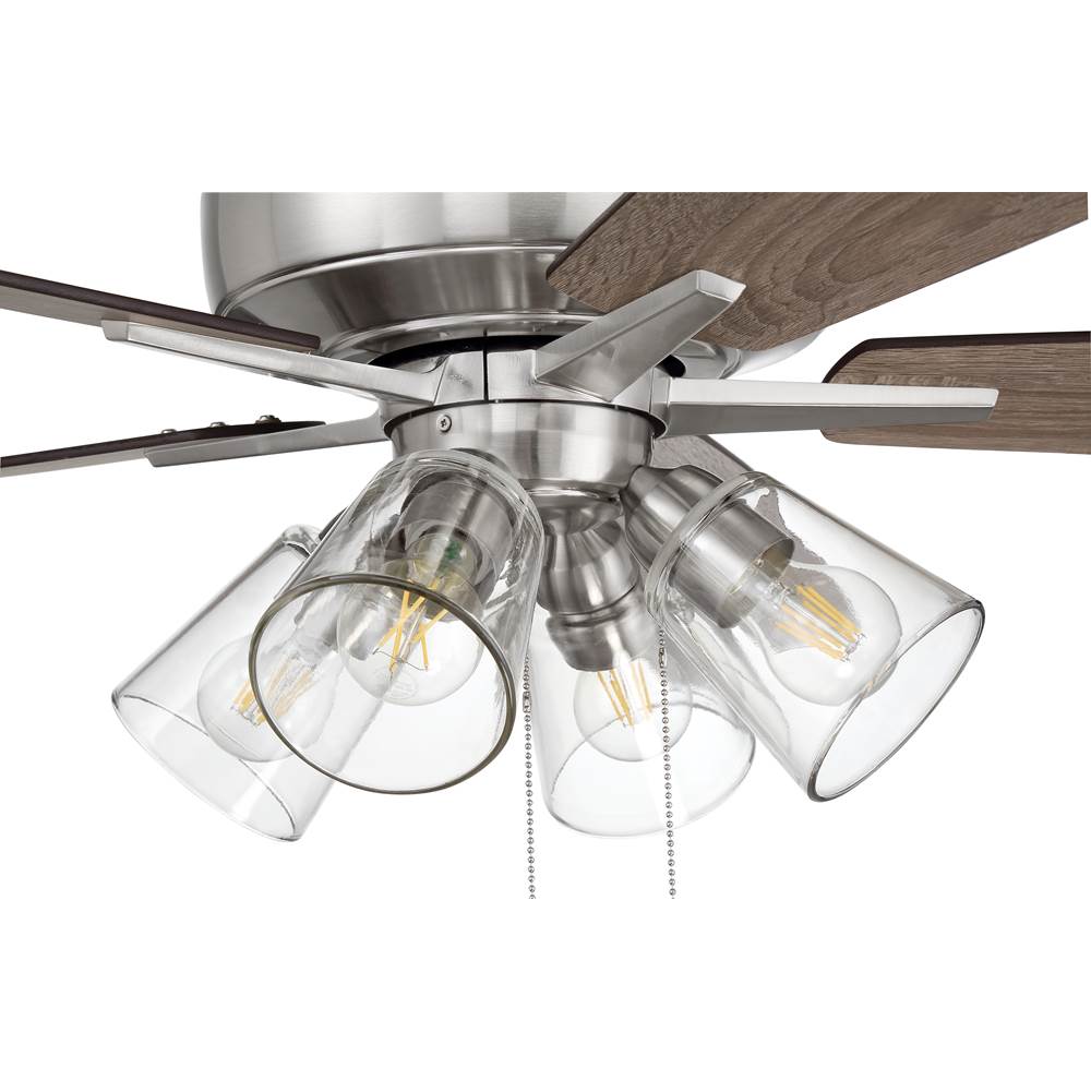 Craftmade S104BNK5-60DWGWN Brushed Polished Nickel Super Pro 104 60'' 5-blade Ceiling Fan In Brushed Polished Nickel W/ Driftwood/grey Walnut Blades; Integrated Light Kit Image 3