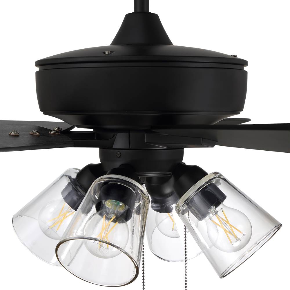 Craftmade S104FB5-60FBGW Flat Black Super Pro 104 60'' 5-blade Ceiling Fan In Flat Black W/ Flat Black/greywood Blades; Integrated Light Kit Image 6