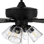 Craftmade S104FB5-60FBGW Flat Black Super Pro 104 60'' 5-blade Ceiling Fan In Flat Black W/ Flat Black/greywood Blades; Integrated Light Kit Image 6