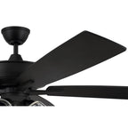Craftmade S104FB5-60FBGW Flat Black Super Pro 104 60'' 5-blade Ceiling Fan In Flat Black W/ Flat Black/greywood Blades; Integrated Light Kit Image 4