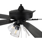 Craftmade S104FB5-60FBGW Flat Black Super Pro 104 60'' 5-blade Ceiling Fan In Flat Black W/ Flat Black/greywood Blades; Integrated Light Kit Image 3