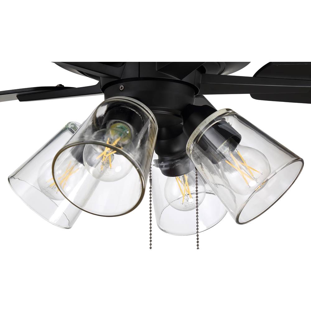 Craftmade S104FB5-60FBGW Flat Black Super Pro 104 60'' 5-blade Ceiling Fan In Flat Black W/ Flat Black/greywood Blades; Integrated Light Kit Image 2