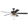 Craftmade Super Pro Super Pro 104 60'' 5-blade Ceiling Fan In Flat Black/satin Brass W/ Black Walnut/flat Black Blades; Integrated Light Kit